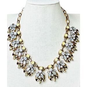 Gorgeous Gold Rhinestone Crystal Cluster Bee Statement Padgent Wedding Necklace‎